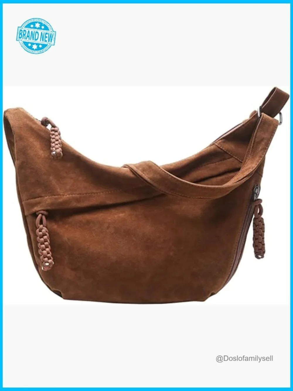 Crescent Crossbody Bag Large Capacity Suede Sling Travel Shoulder Purse